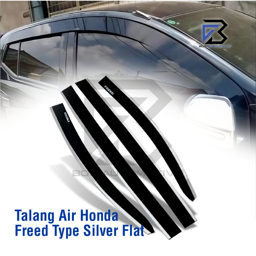 Talang Air Pintu List Silver Chrome Mobil Honda Freed Model Flat Rata 4 pintu - foto-produk-5
