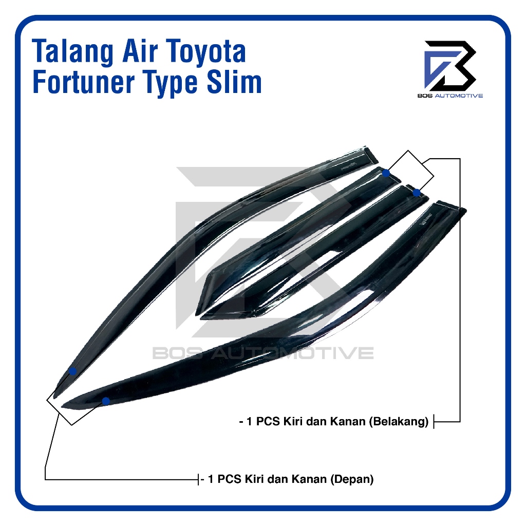 Talang Air Pintu Mobil Toyota All New Fortuner 2016 â€“ 2022 Model Slim 4 Pintu - foto-produk-3