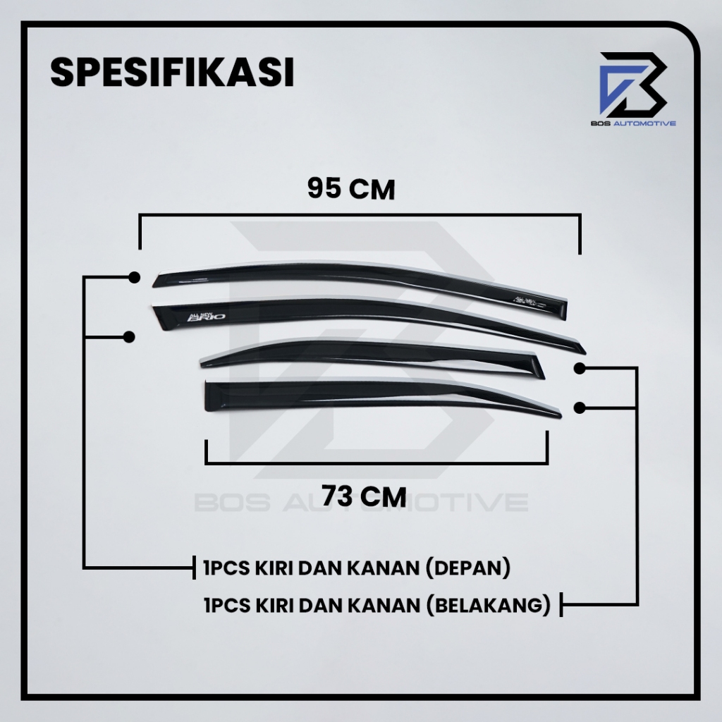 Talang Air Pintu List Silver Chrome Mobil All New Brio 2018 - 2024 Model Slim 4 Pintu - foto-produk-2