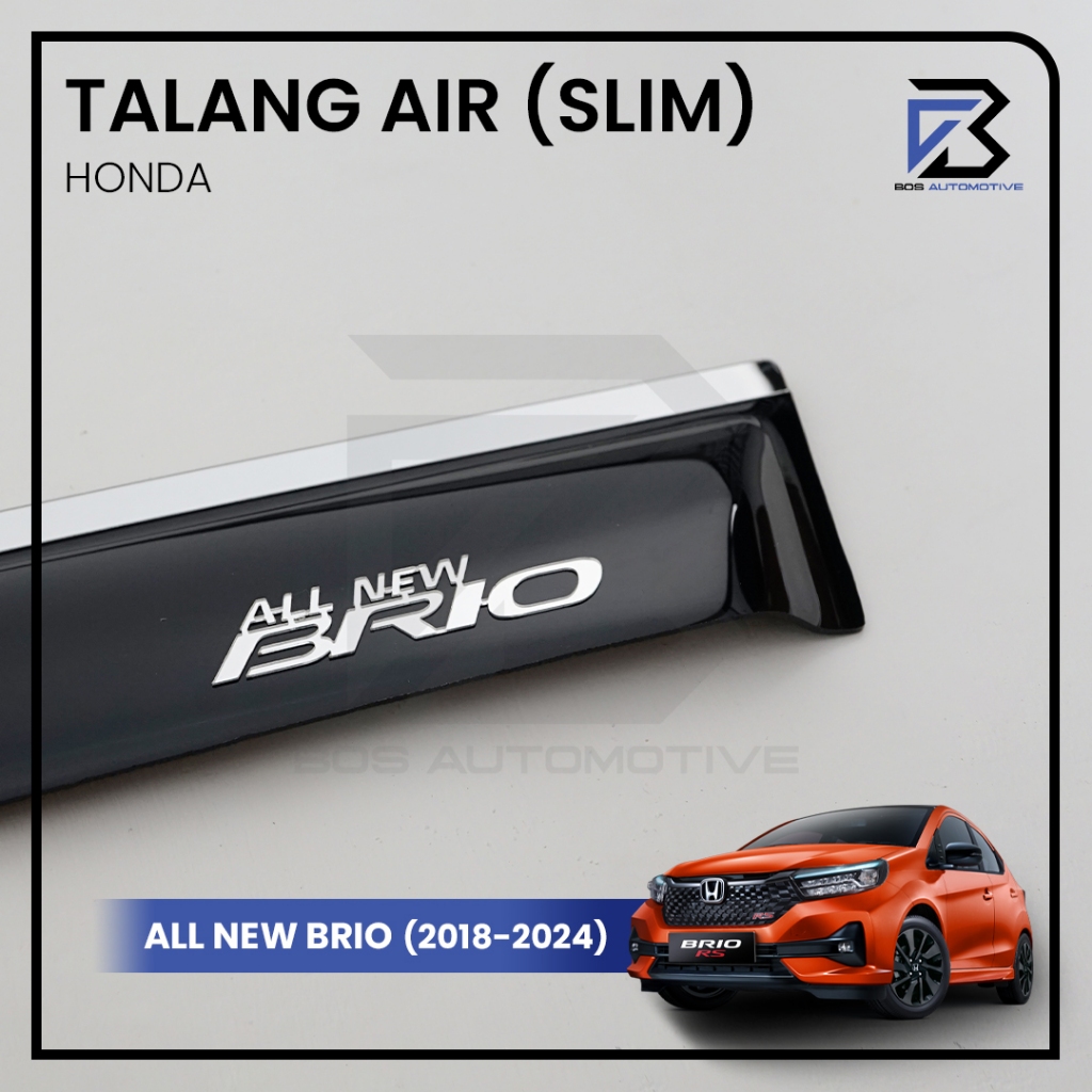 Talang Air Pintu List Silver Chrome Mobil All New Brio 2018 - 2024 Model Slim 4 Pintu - foto-sampul