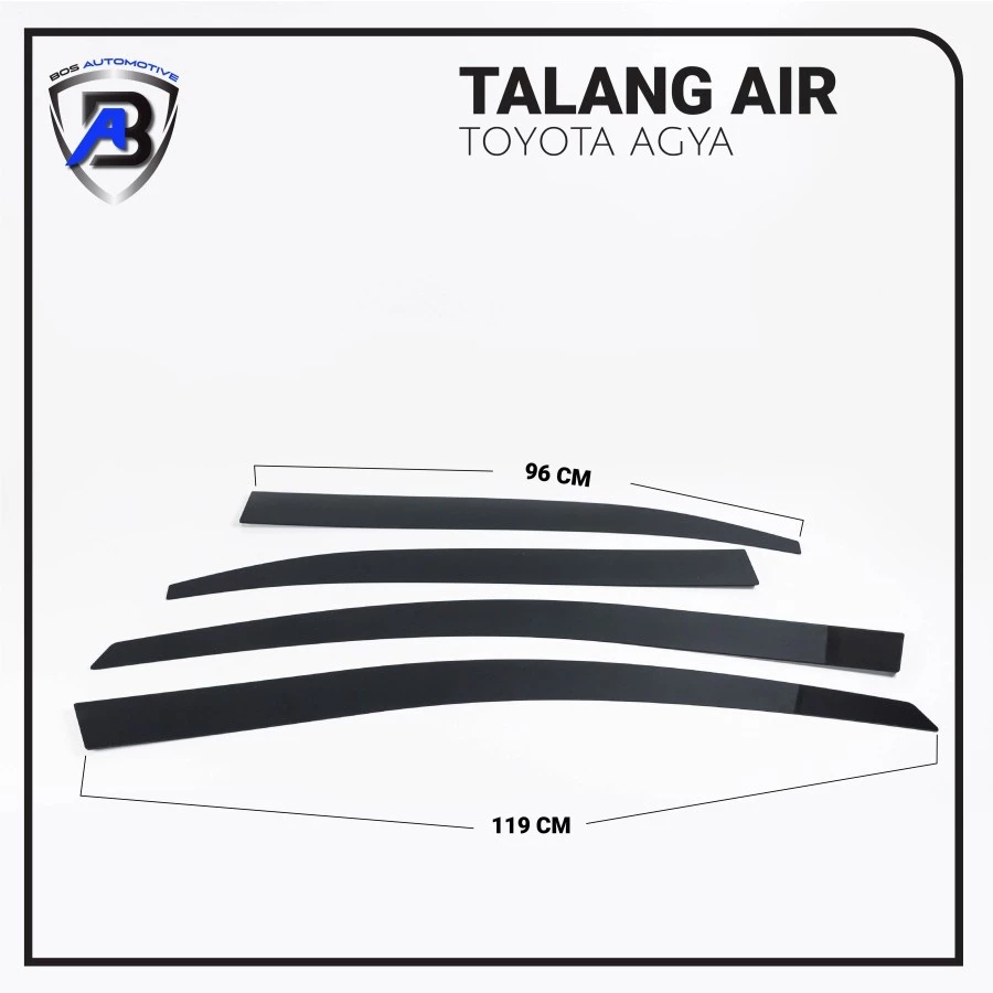 Talang Air Pintu List Silver Chrome Mobil Toyota Agya 2013 - 2020 Model Flat Rata 4 Pintu - foto-produk-2