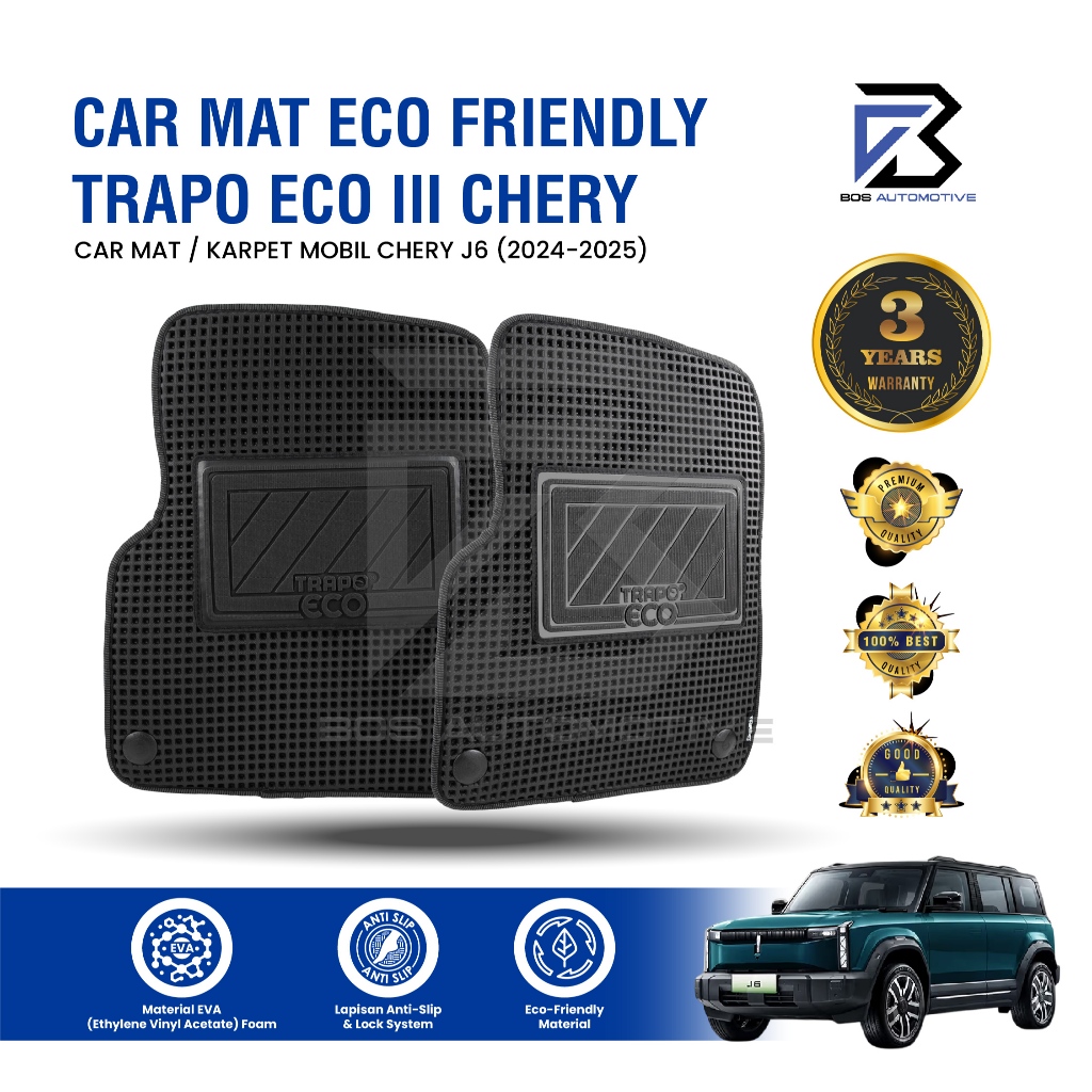 Karpet Mobil CHERY J6 2024 - Sekarang Fullset Premium Anti Slip - Car Mats Trapo Eco III Original