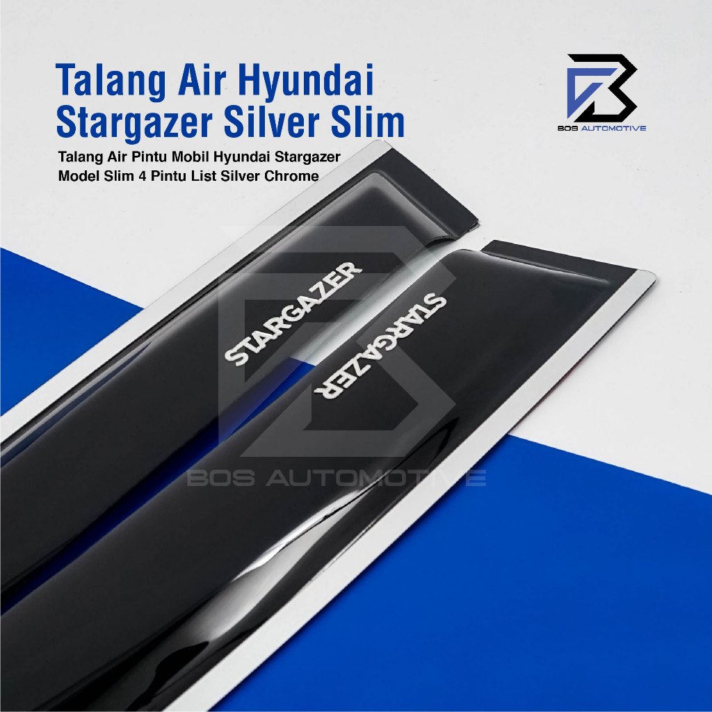 Talang Air Pintu List Silver Mobil Hyundai Stargazer 2022 â€“ 2023 Model Slim 4 Pintu - foto-produk-1