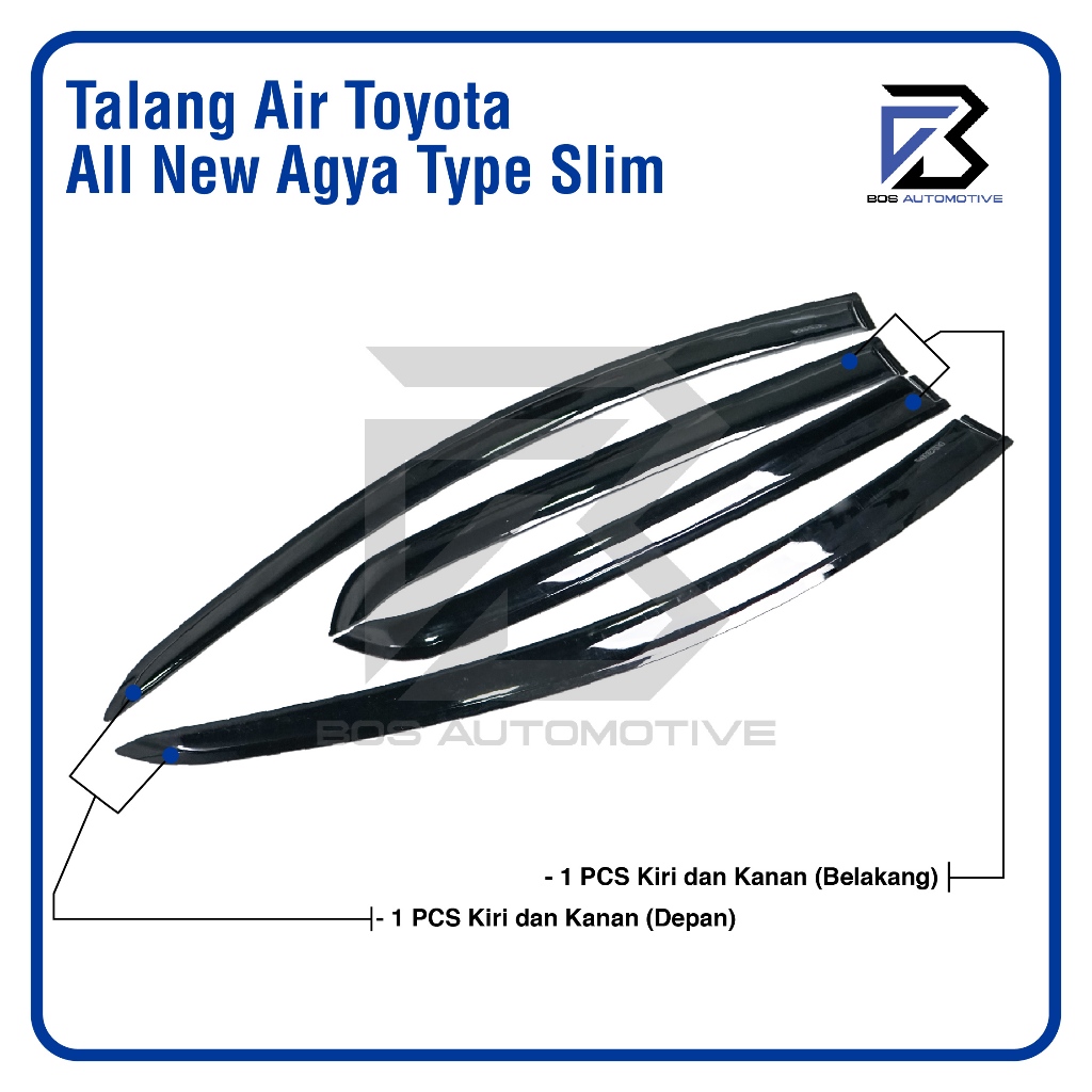 Talang Air Pintu Mobil Toyota All New Agya 2023 - 2025 Model Slim 4 Pintu - foto-produk-3