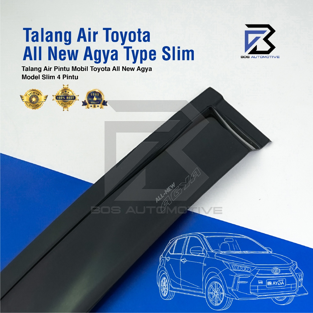Talang Air Pintu Mobil Toyota All New Agya 2023 - 2025 Model Slim 4 Pintu