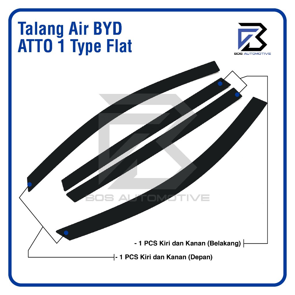 Talang Air Pintu Mobil BYD ATTO 1 2025 - 2026 Model Flat Rata 4 Pintu - foto-produk-4