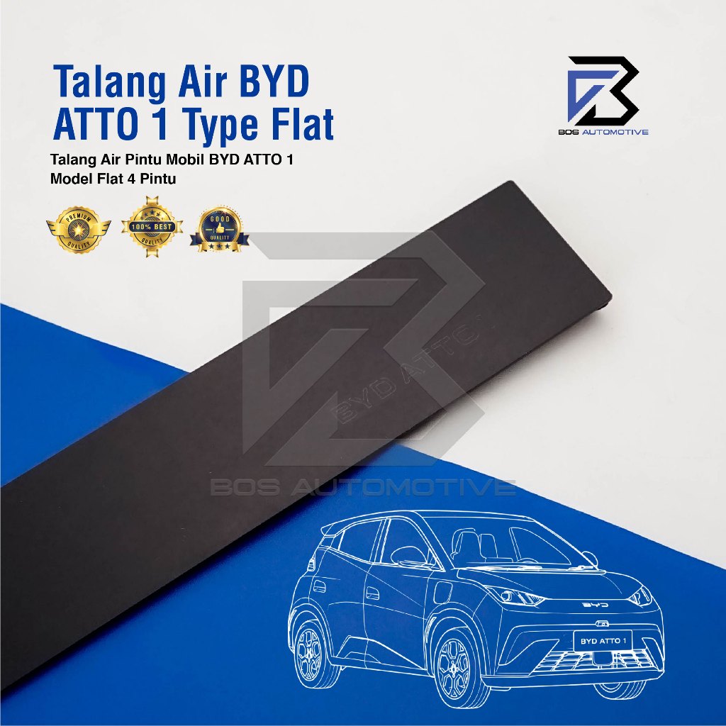 Talang Air Pintu Mobil BYD ATTO 1 2025 - 2026 Model Flat Rata 4 Pintu - foto-sampul