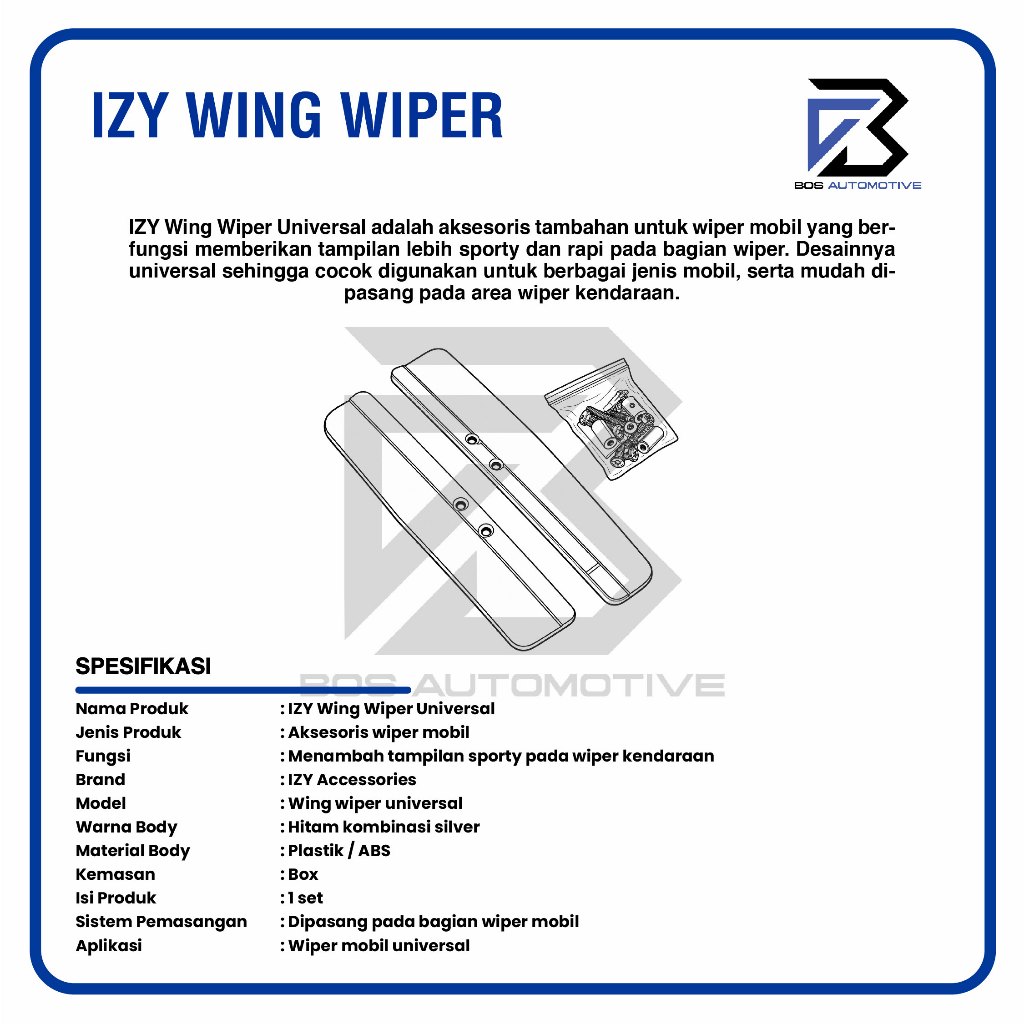 Wiper Wing / Wings Wiper Variasi Mobil Universal High Quality Aklirik - foto-produk-2