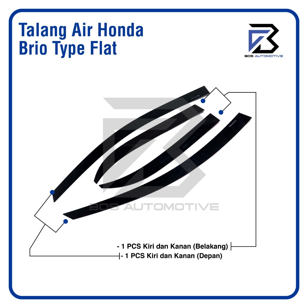 Talang Air Pintu Mobil Honda Brio Lama 2012 - 2017 Model Flat Rata 4 Pintu - foto-produk-4