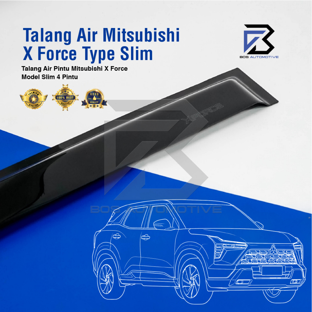 Talang Air Pintu Mobil Mitsubishi Xforce 2023 - 2024 Model Slim 4 Pintu