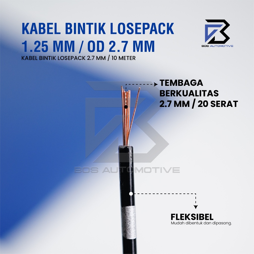 Kabel Bintik AVSS 1.25MM x 10M Kabel Otomotif Body Mobil Motor Serabut Tembaga - foto-produk-1