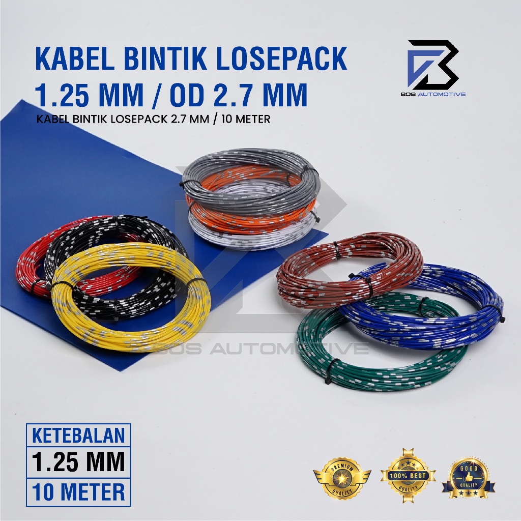 Kabel Bintik AVSS 1.25MM x 10M Kabel Otomotif Body Mobil Motor Serabut Tembaga