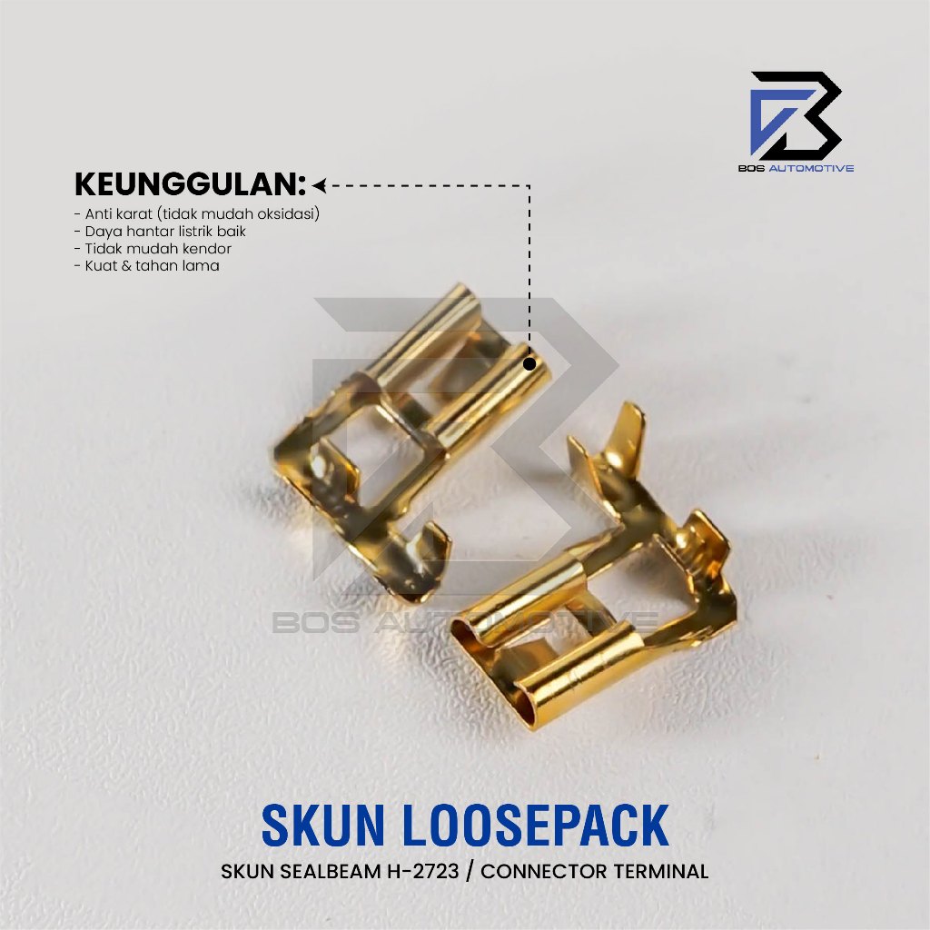 Terminal Skun Gepeng H-2723 Cewek Konektor Kabel Female Seal Beam H4 Berkualitas (LOSSE PACK) - foto-produk-3