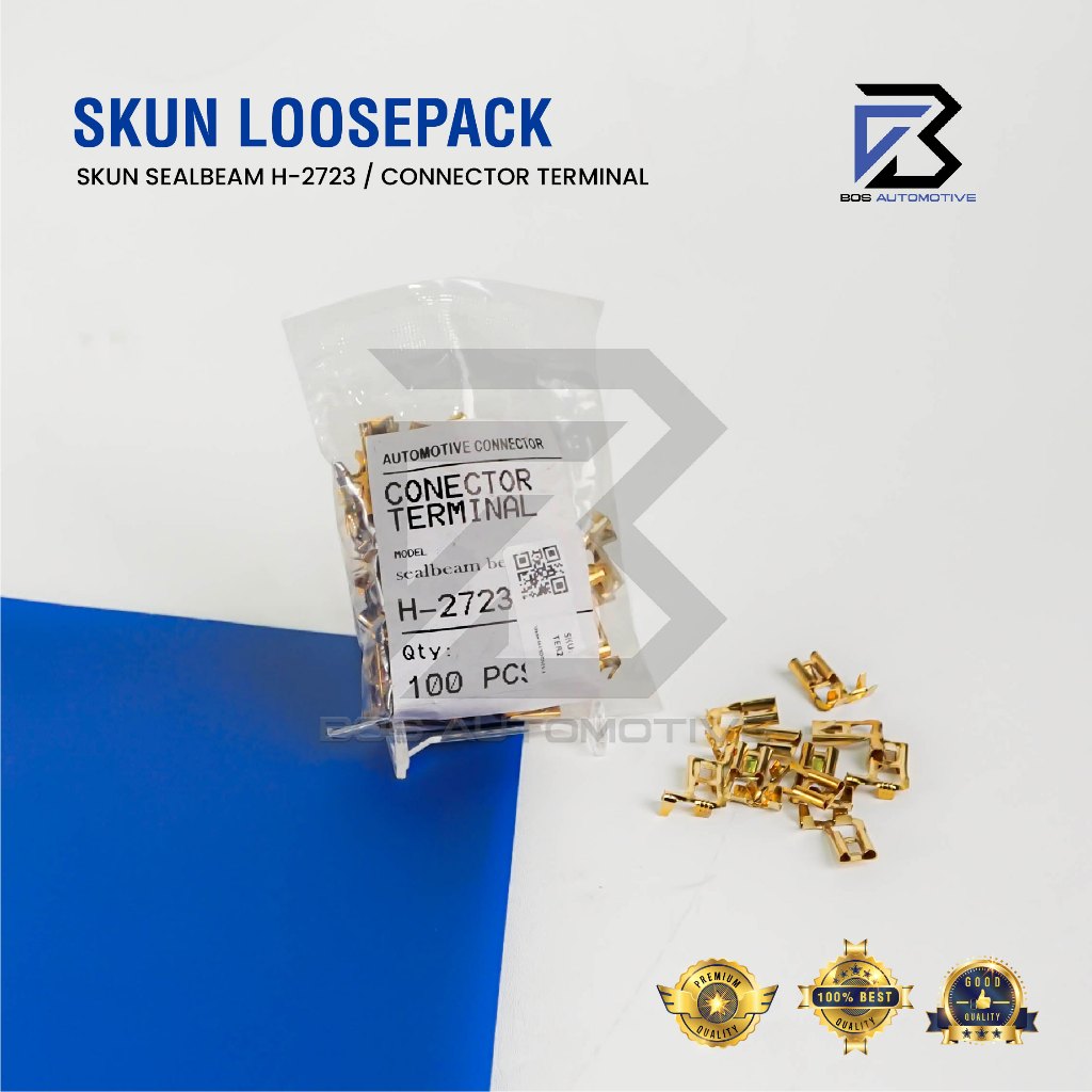 Terminal Skun Gepeng H-2723 Cewek Konektor Kabel Female Seal Beam H4 Berkualitas (LOSSE PACK)