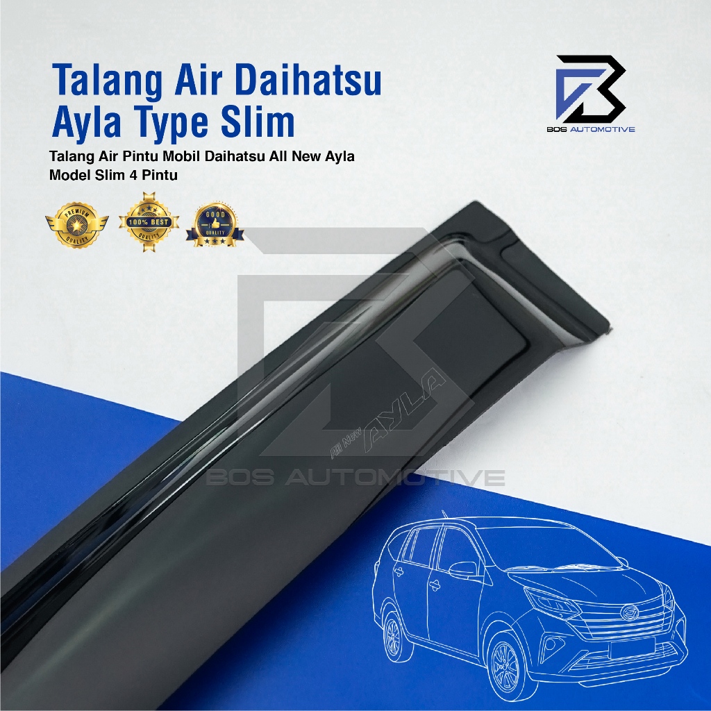 Talang Air Pintu Mobil All New Daihatsu Ayla 2024 Model Slim 4 Pintu