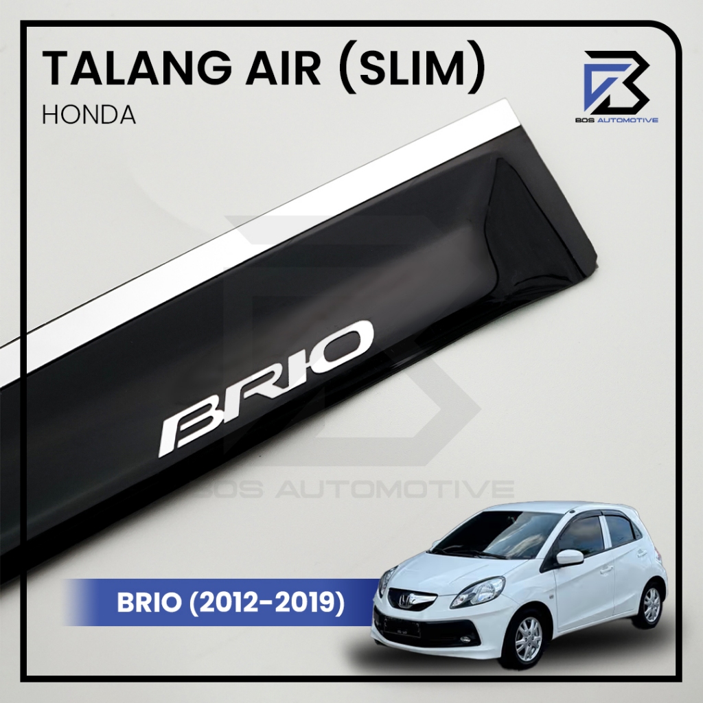 Talang Air Pintu List Silver Mobil Honda Brio Lama 2012 - 2017 Model Slim 4 Pintu Berkualitas
