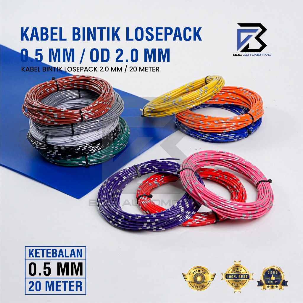 Kabel Bintik AVSS 0.5MM x 20M Kabel Otomotif Body Mobil Motor Serabut Tembaga
