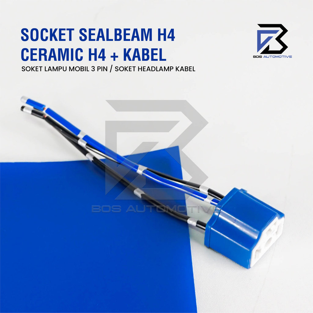 Socket Seal Beam Ceramic / Soket Sealbeam Bohlam H4 / Rumah Lampu Mobil Motor H4 Keramik - foto-produk-4