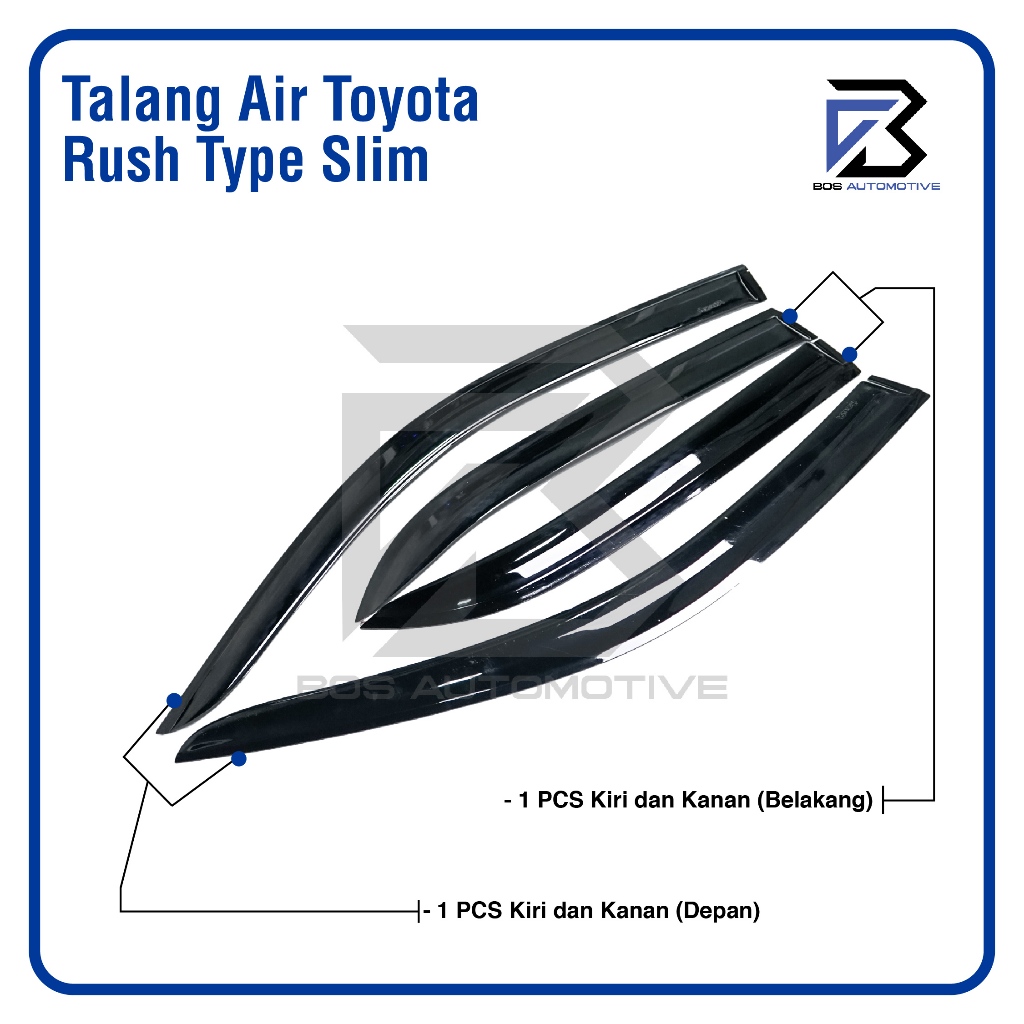 Talang Air Pintu Mobil Toyota Rush 2006 â€“ 2015 Model Slim 4 Pintu - foto-produk-3