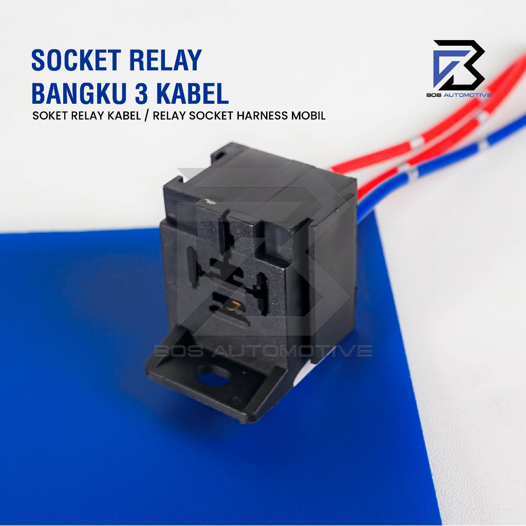 Socket Cable Relay Gandeng / Soket Relay Bangku / Rumah Relay Susun / Duduk / Kaki 4 Pin Untuk Klakson & Lampu (4 Kabel) - foto-produk-1