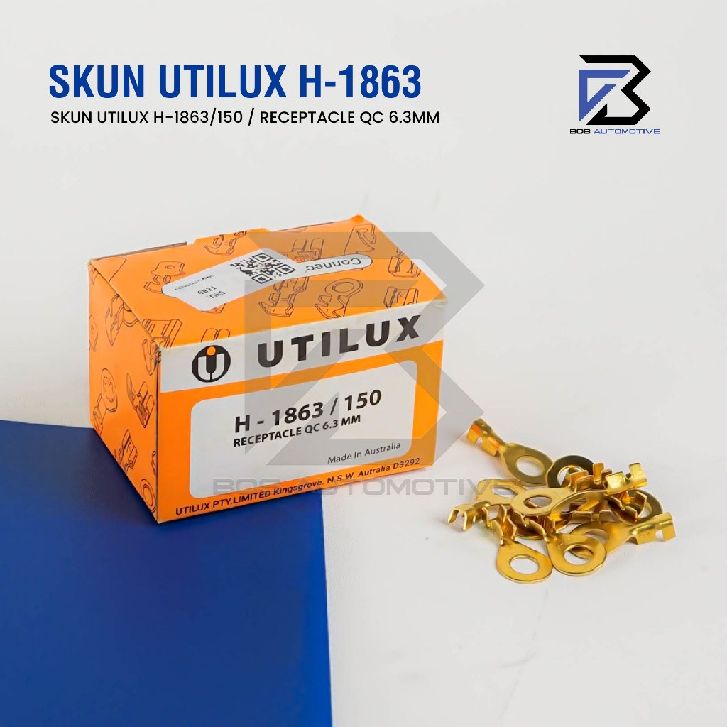 Terminal Skun Gepeng UTILUX H1863 Ring Gepeng Baut 10 M6 Diameter 6mm Konektor Kabel Berkualitas - foto-produk-1