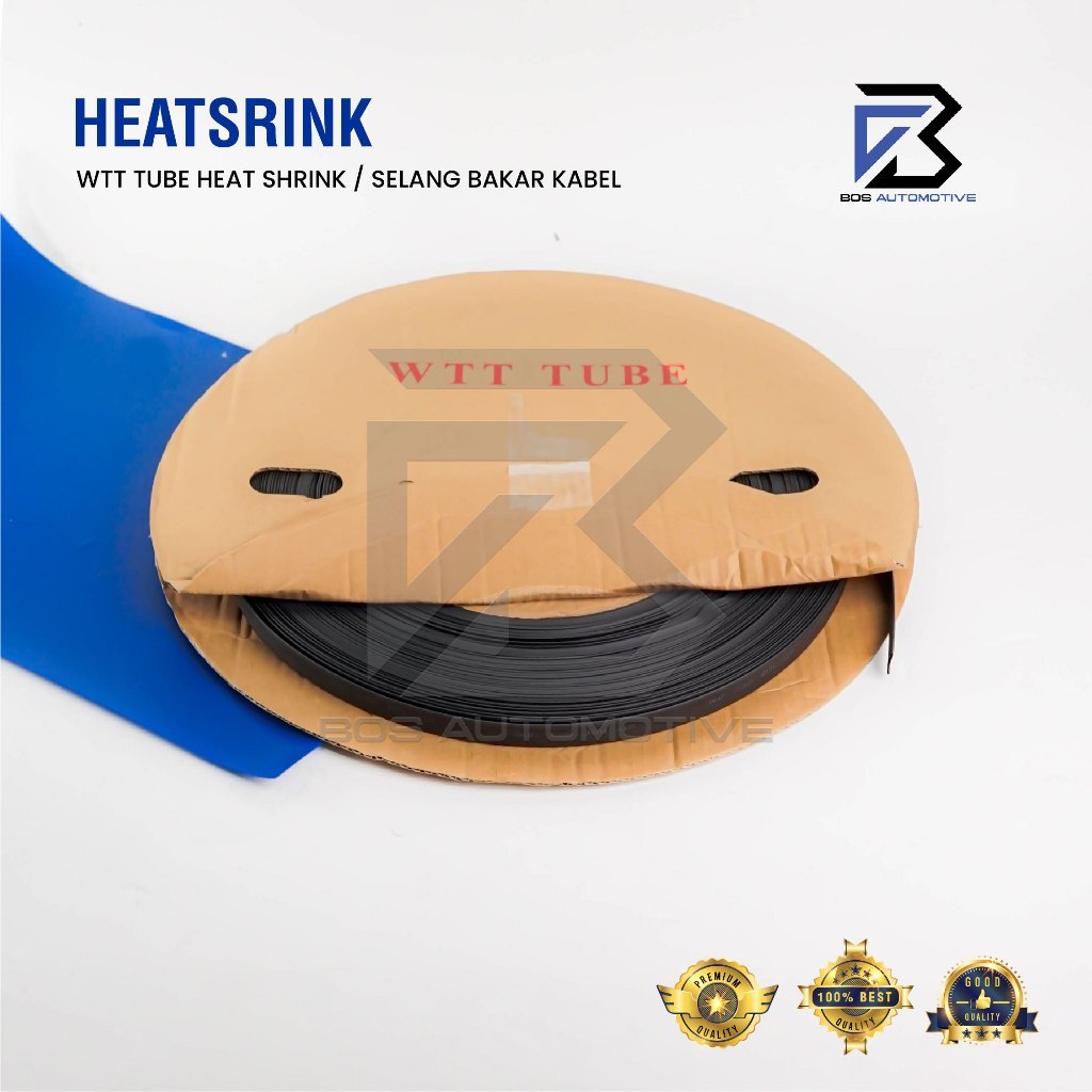Selang Bakar / Heat Shrink Tube / Selongsong Kabel Bakar / Pelindung Kabel / Selang Kabel / Isolasi Bakar 7MM (100 Meter Hitam)