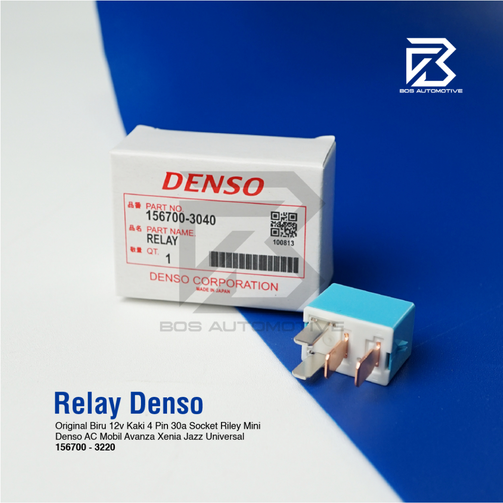 Relay DENSO Original Biru 12v Kaki 4 Pin 30a Socket Riley Mini DENSO AC Mobil AVANZA XENIA JAZZ - foto-produk-3