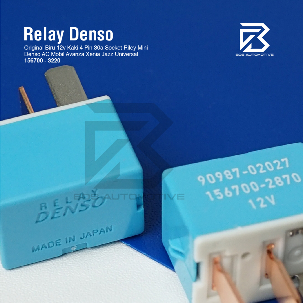 Relay DENSO Original Biru 12v Kaki 4 Pin 30a Socket Riley Mini DENSO AC Mobil AVANZA XENIA JAZZ - foto-produk-4