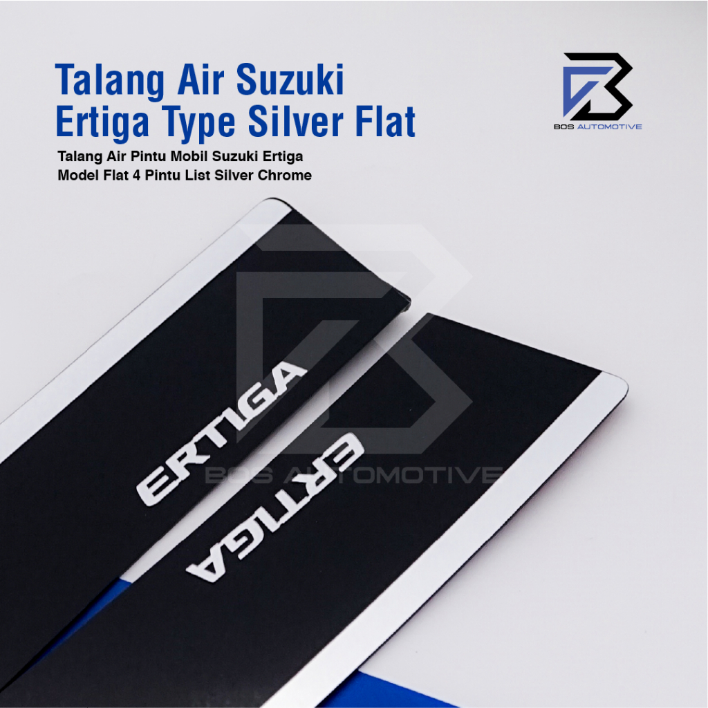 Talang Air Pintu List Silver Chrome Mobil Suzuki Ertiga 2012 â€“ 2016 Model Flat Rata 4 Pintu - foto-produk-1