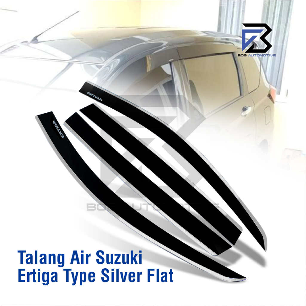 Talang Air Pintu List Silver Chrome Mobil Suzuki Ertiga 2012 â€“ 2016 Model Flat Rata 4 Pintu - foto-produk-5