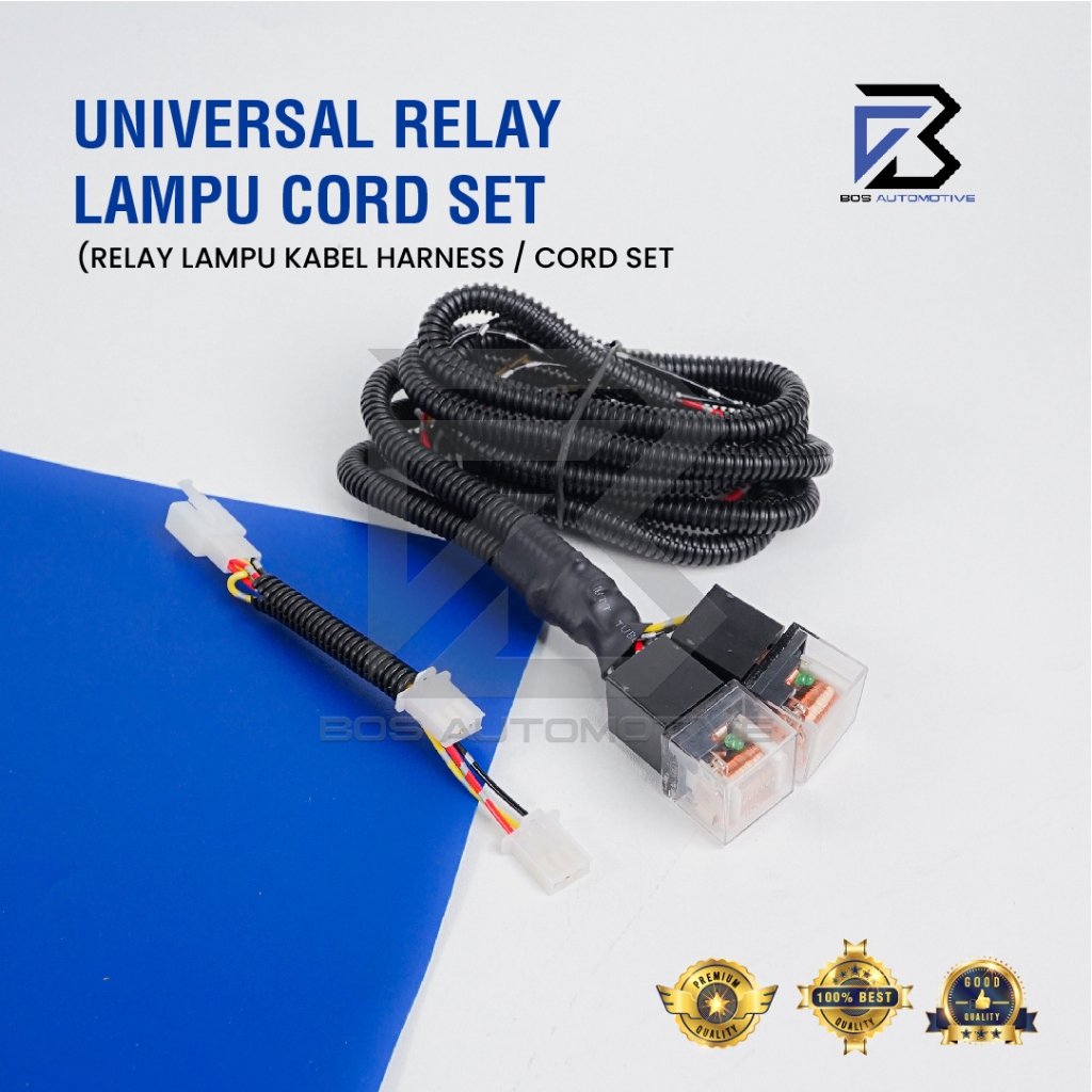 Kabel Relay Set DCS Lampu Tembak Sorot Mobil Motor Lampu Biled Lighting Relay Cord Set 12V