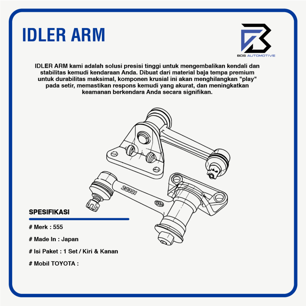 Idle Idler Arm Mobil TOYOTA KIJANG SUPER 5K 7K 555 Japan - foto-produk-2