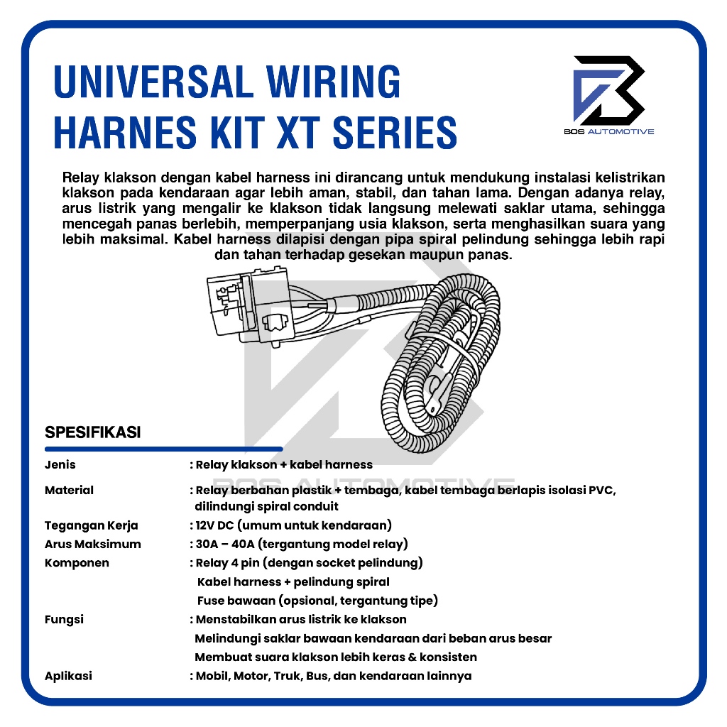 Kabel Relay Set Klakson Mobil Motor Dengan Relay MX XT SERIES 12V - foto-produk-2