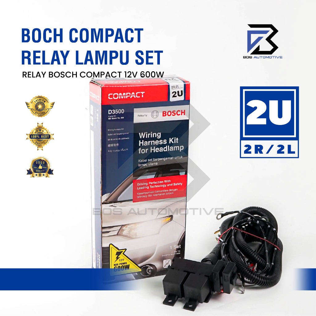 [COMPACT] Kabel Relay Set Lampu H4 Mobil D3500 2 Relay 12v Untuk 2 Lampu Utama Mobil Universal