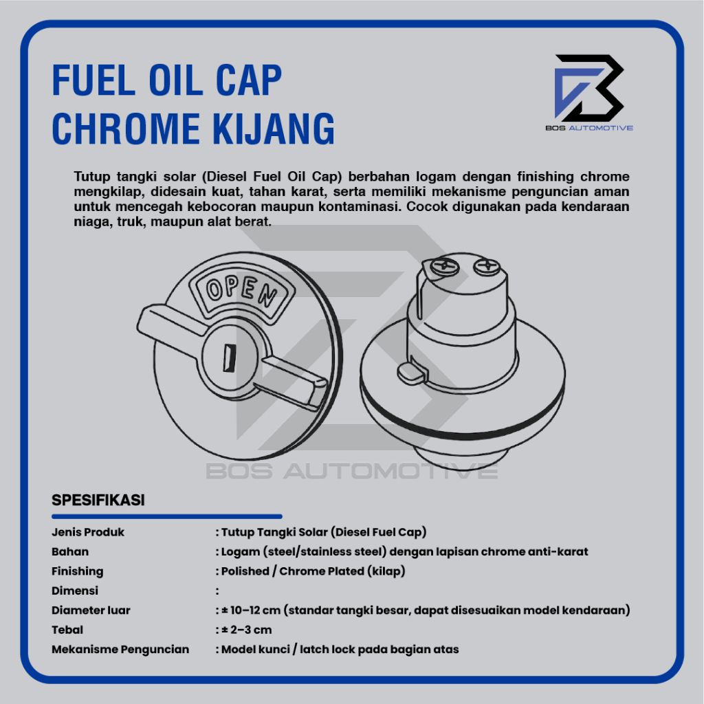 Tutup Tangki Bensin Mobil Tutup Tengki Minyak Bahan Bakar Toyota Kijang Super / Grand (5K) Minibus Hardtop Pick Up - Fuel Tank Cap Kijang Lama / Doyok (3K & 4K) - foto-produk-2