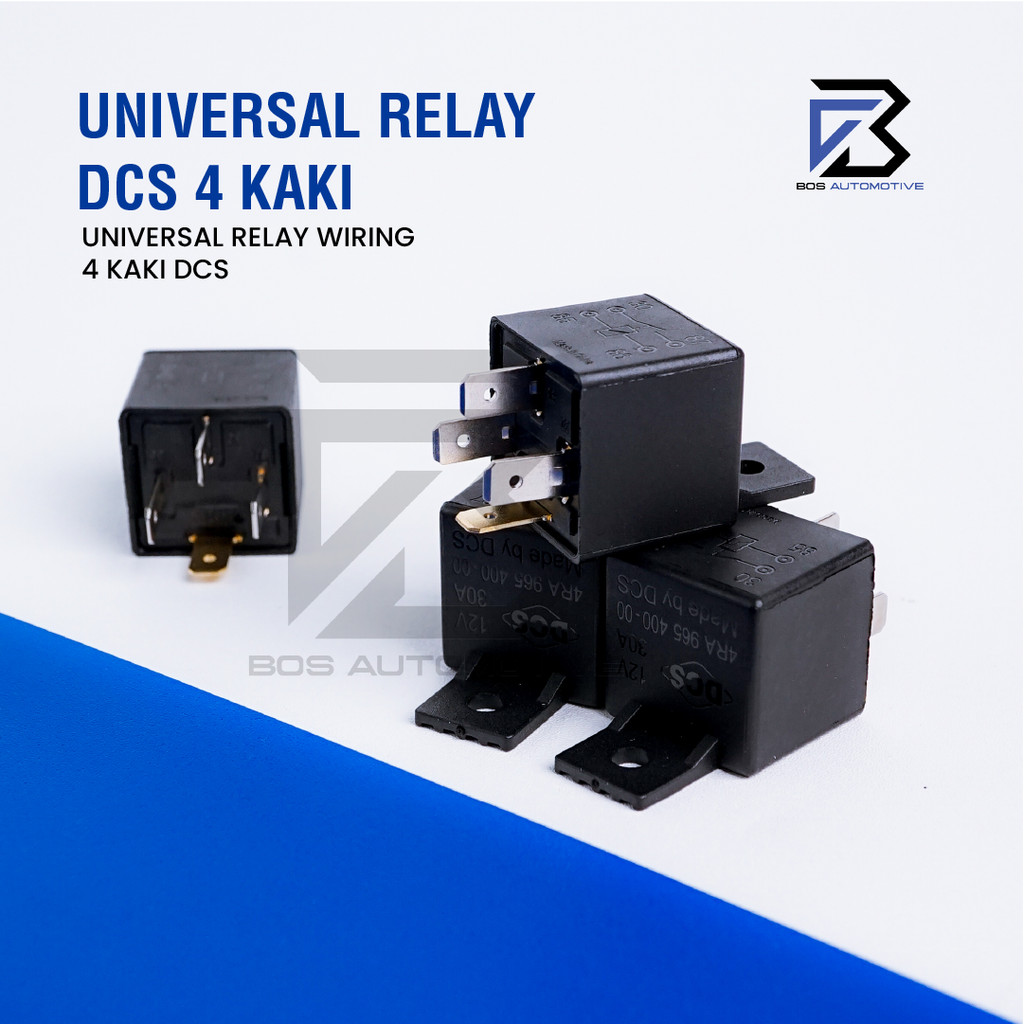 Relay DCS Hitam Kaki 4 Pin 12V 30 Ampere Untuk Klakson Lampu Mobil Motor Original - foto-produk-3
