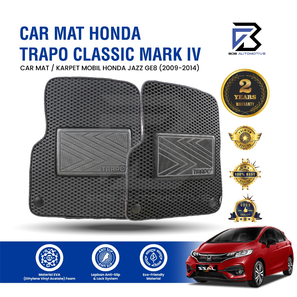Karpet Mobil HONDA JAZZ GE8 (2009 - 2014) - Karpet Mobil Fullset Premium Anti Slip - Carmat Trapo Classic Mark IV Original - foto-sampul