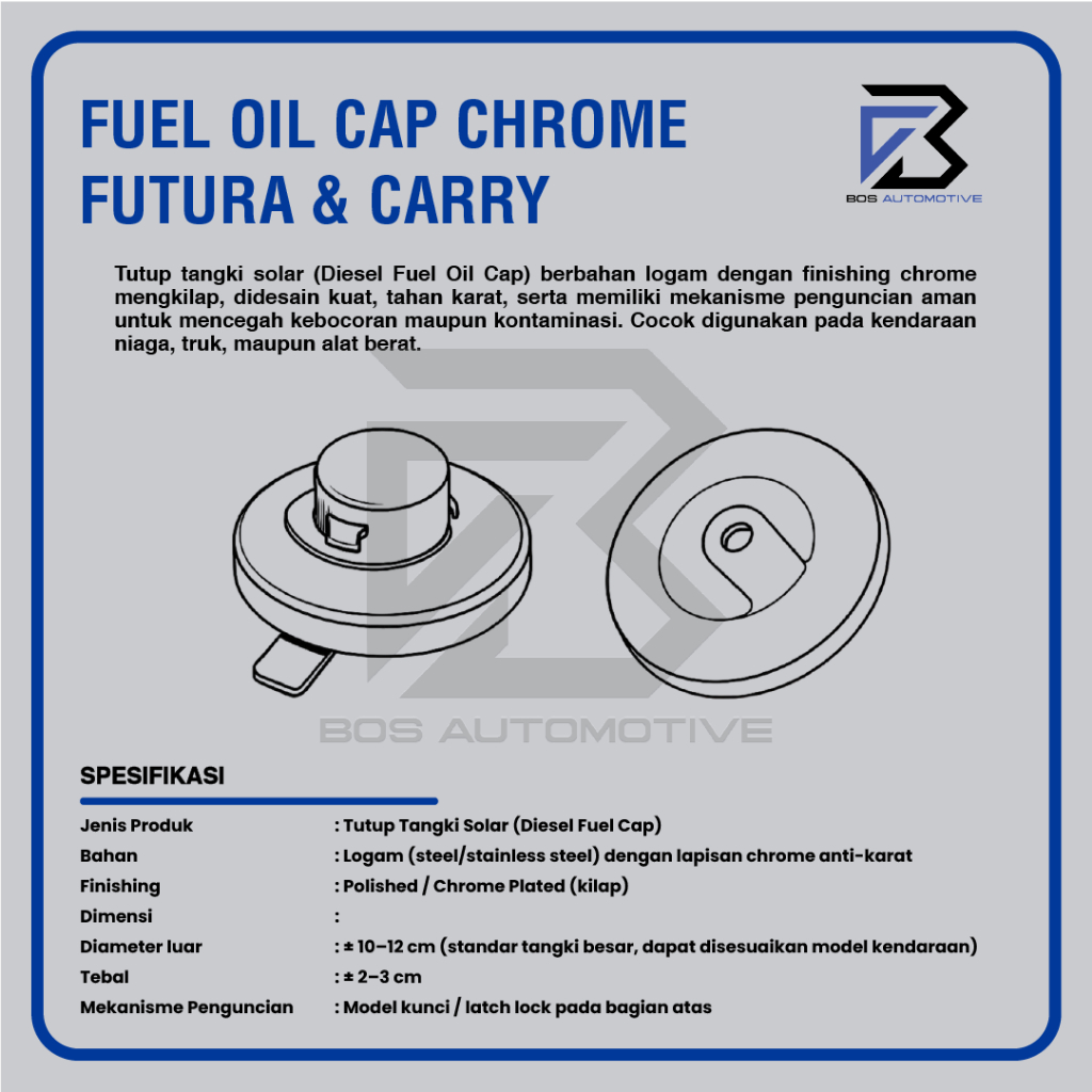 Tutup Tangki Bensin Mobil Tutup Tengki Minyak Bahan Bakar Mobil Futura, Carry Dan T120SS - foto-produk-2