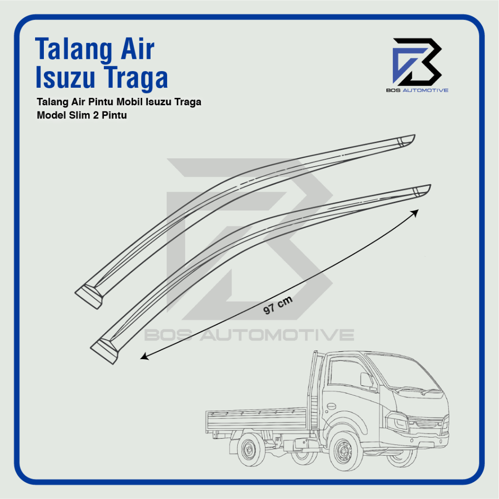 Talang Air Pintu Mobil Isuzu Traga 2018 â€“ 2023 Model Slim 2 Pintu - foto-produk-2