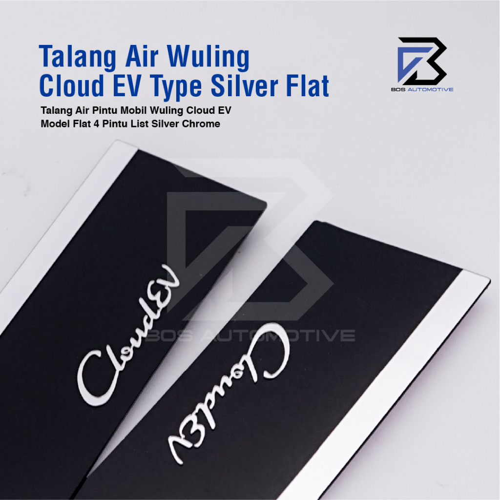 Talang Air Pintu List Silver Chrome Mobil Wuling Cloud EV 2024 Model Flat Rata 4 Pintu - foto-produk-1