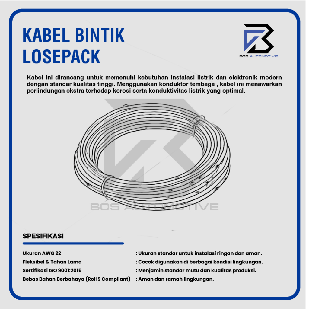 Kabel Bintik AVSS 1.25MM x 20M Kabel Otomotif Body Mobil Motor Serabut Tembaga - foto-produk-2