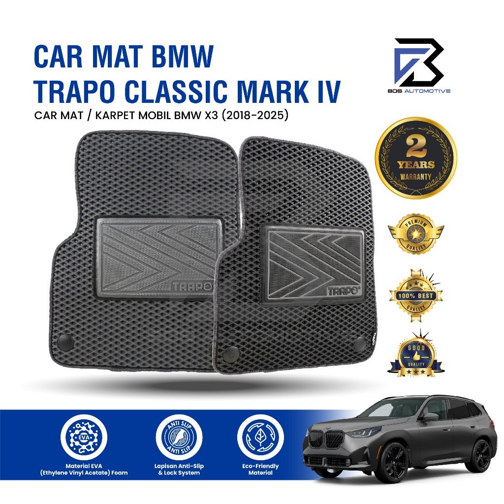Karpet Mobil BMW X3 (2018 - Sekarang) Fullset Premium Anti Slip - Carmat Trapo Classic Mark IV Original