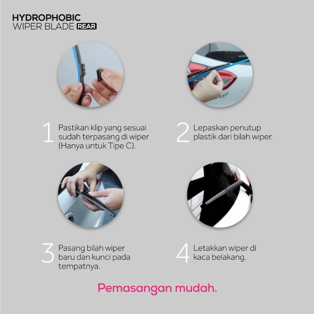 Wiper Blade Trapo Hydrophobic Rear Only - Wiper Belakang 10" 12" 14" 16" - foto-produk-3