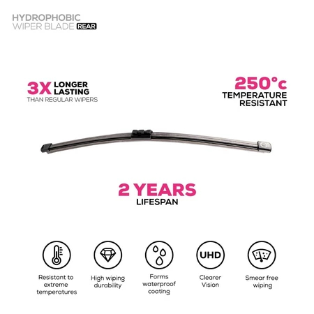 Wiper Blade Trapo Hydrophobic Rear Only - Wiper Belakang 10" 12" 14" 16" - foto-sampul
