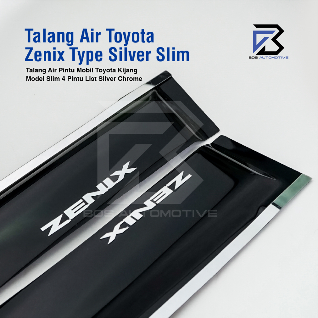 Talang Air Pintu List Silver Chrome Mobil Innova Zenix 2022 â€“ 2025 Model Slim 4 Pintu - foto-produk-1