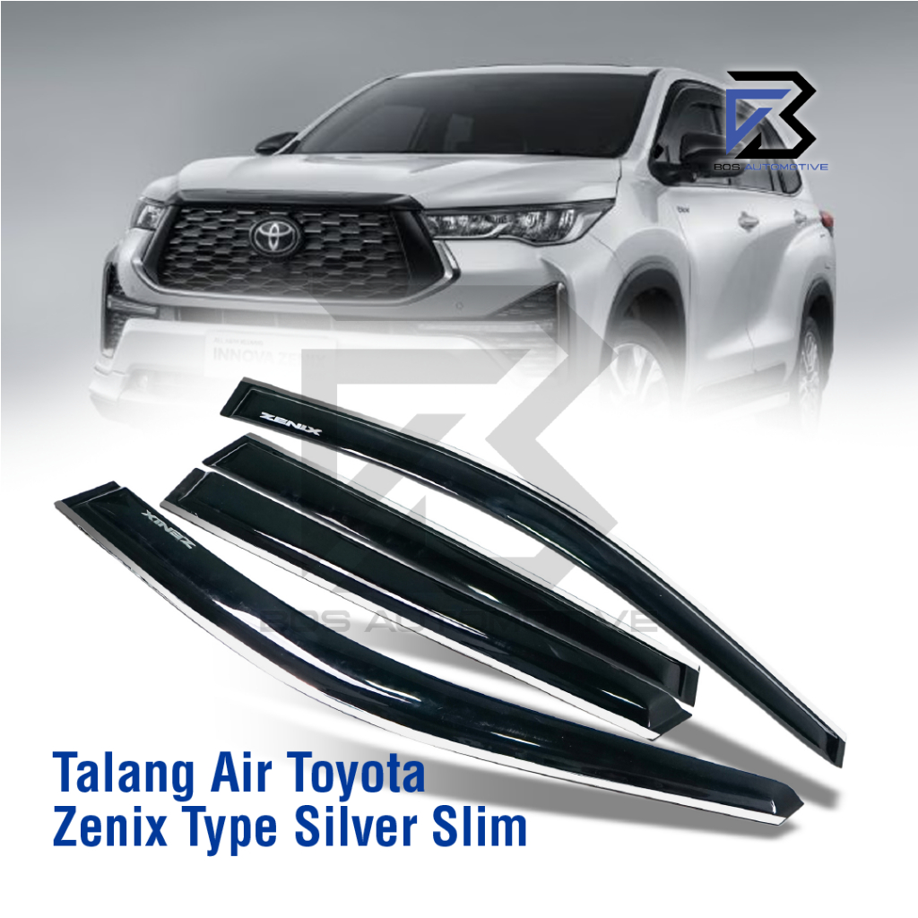 Talang Air Pintu List Silver Chrome Mobil Innova Zenix 2022 â€“ 2025 Model Slim 4 Pintu - foto-produk-4