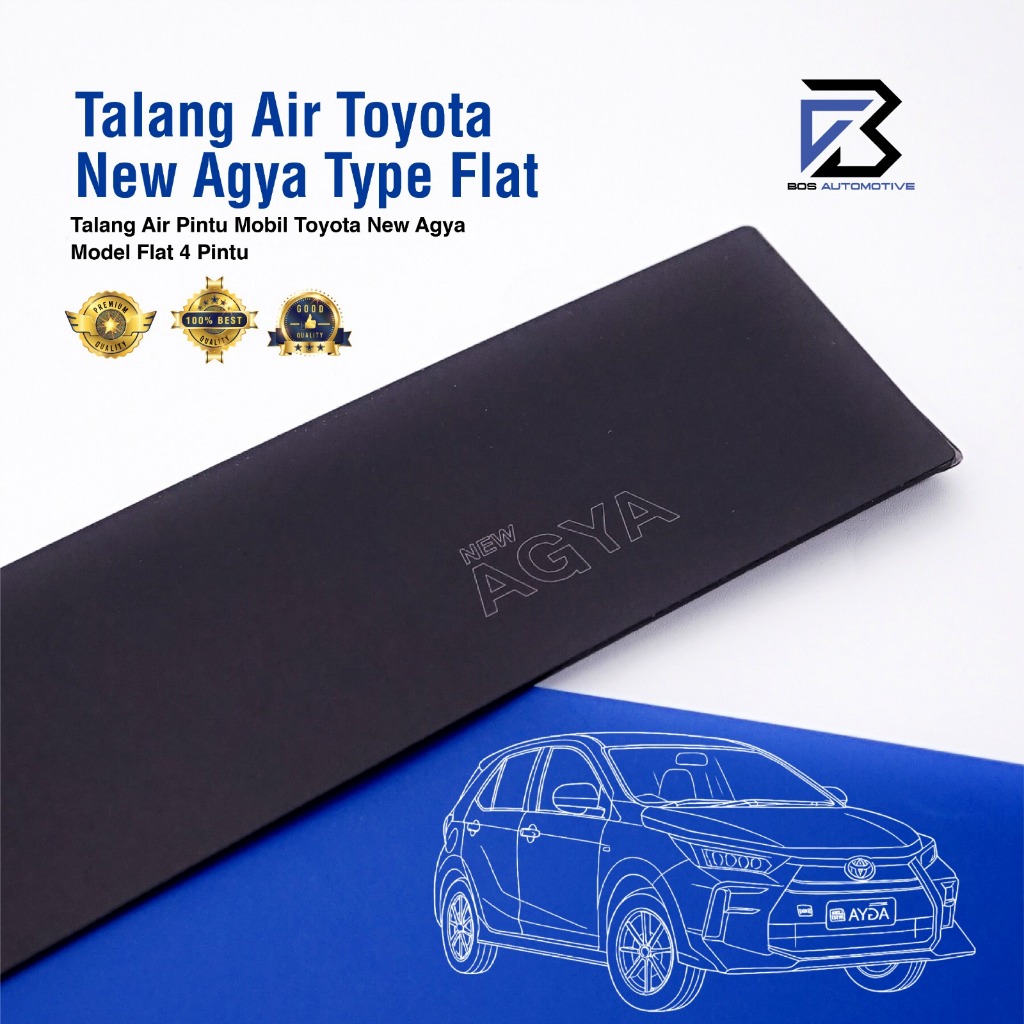 Talang Air Pintu Mobil Toyota New Agya 2022 - 2023 Model Flat Rata 4 Pintu