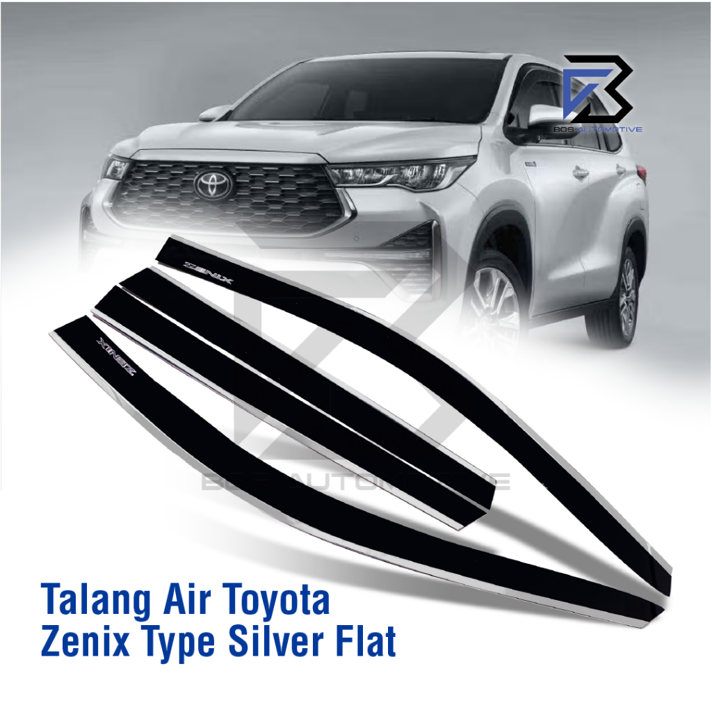 Talang Air Pintu List Miror Silver Chrome Mobil Toyota Innova Zenix Model Flat Rata 4 Pintu - foto-produk-5