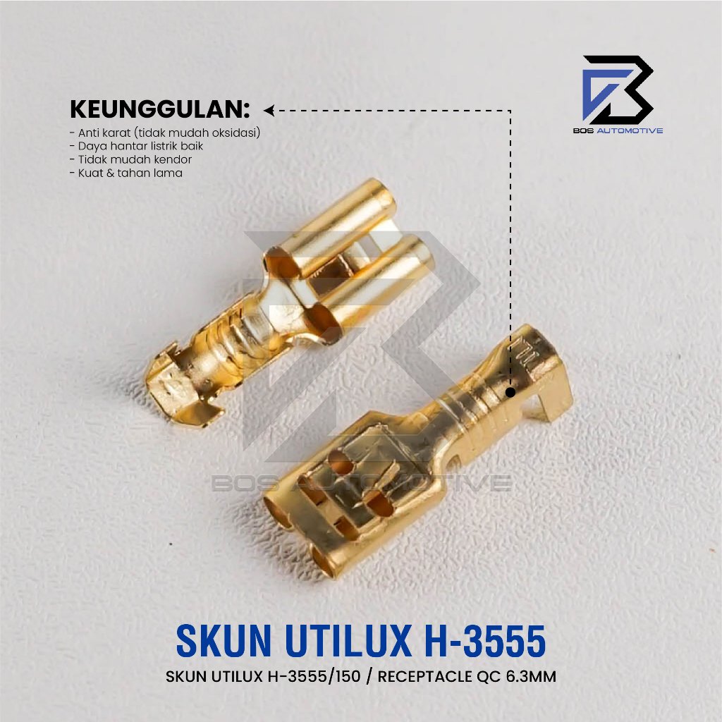 Terminal Skun Gepeng Cewek UTILUX H3555 Female Konektor Kabel Original - foto-produk-3