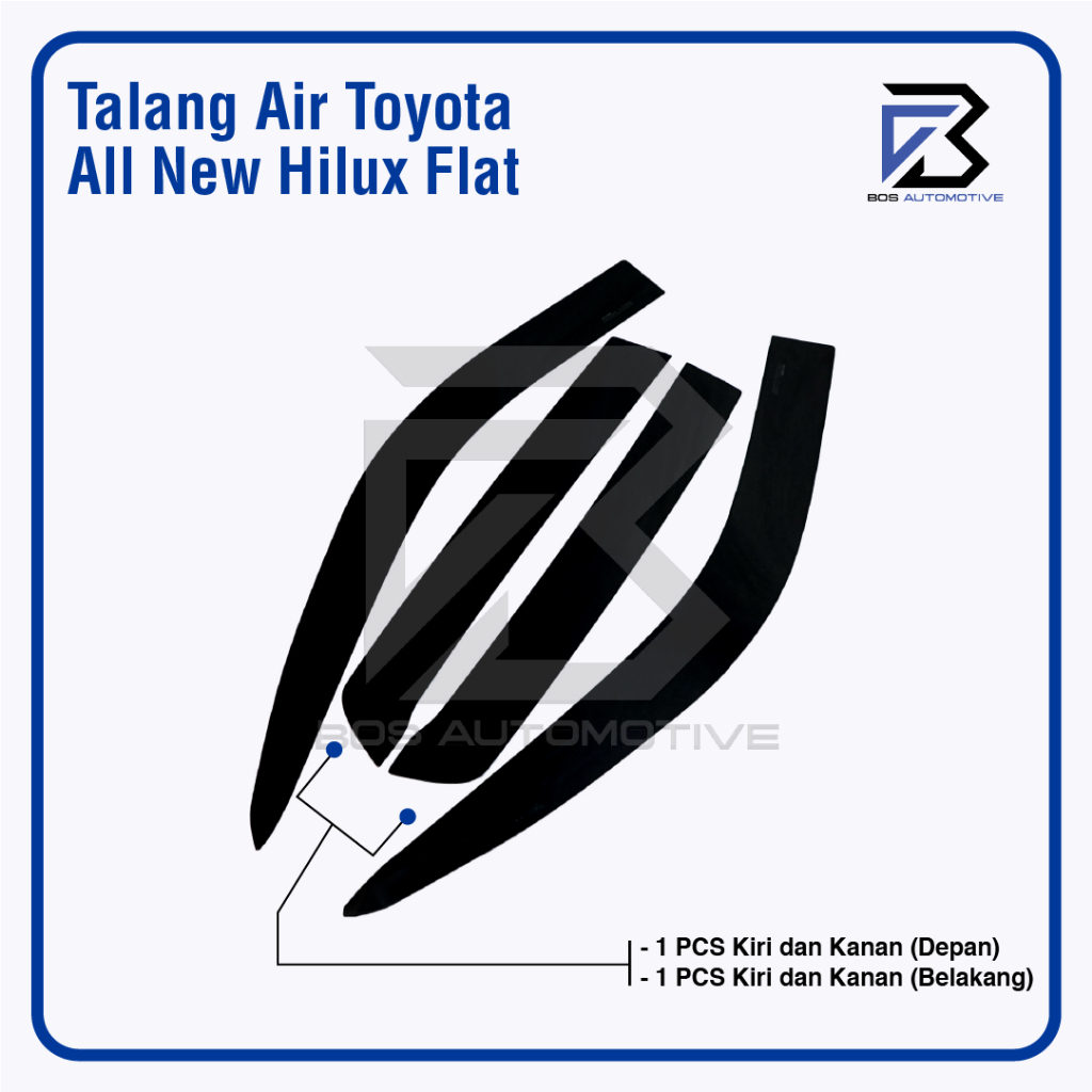 Talang Air Pintu Mobil Toyota  All New Hilux Double Cabin 2016 â€“ 2021 Model Flat Rata 4 Pintu - foto-produk-4